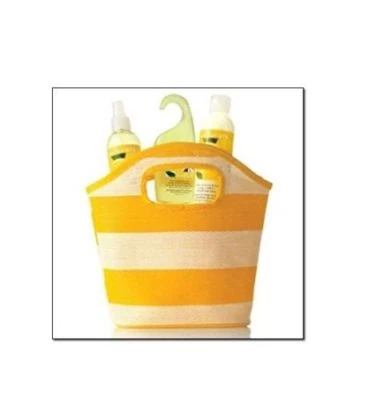 Avon ~ Bolsa de transporte tejida Naturals amarilla y blanca ~ Sellada de fábrica Foto 1 de 4