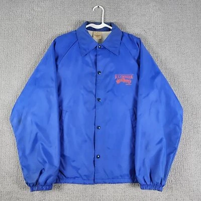 Vintage Blue Florida Gator Club Windbreaker Snap Button 1988 Mens Size M 80s - Image 1 of 4