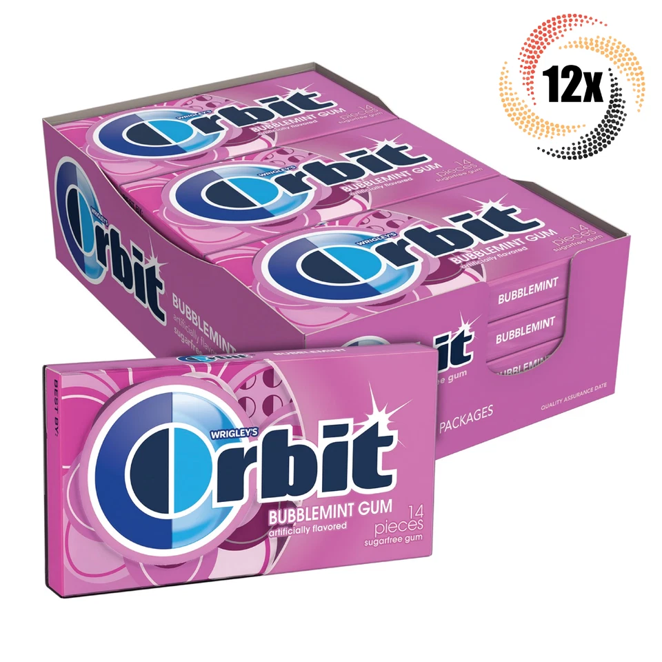 Wrigley's Orbit Chewing Bubble Gum 24 or 48 Packs Bubblemint 48 Packs