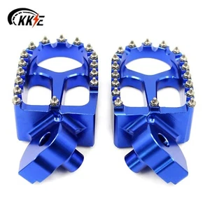 KKE Billet Blue Footpegs Footrests Pedal Fit Yamaha YZ65 YZ125 250 YZ250F YZ450F - Picture 1 of 11