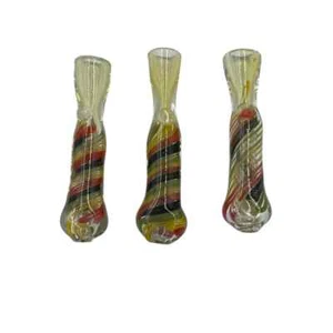 3" Silver Fumed Rasta & Galaxy Ribbon Chillum Hand Pipe - Picture 1 of 1