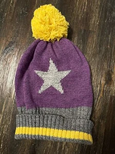 Nwt Gap Kids Girls Winter Hat Knit Star Purple Yellow M/L 8-10-12 - Picture 1 of 1