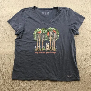 Life Is Good Shirt Womens XL Blue Tree Nature Graphic Short Sleeve 63029 - Picture 1 of 9
