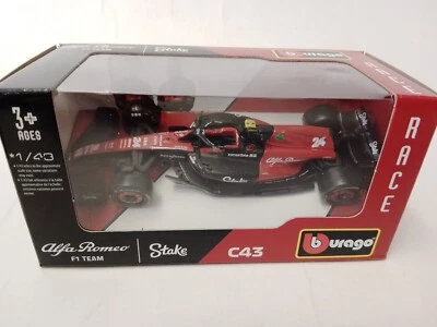 BBurago Burago Alfa Romeo C43 #24 Guanyu Zhou 2023 1/43 18-38085#24 - Immagine 1 di 3