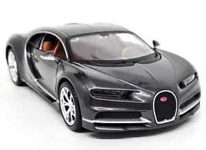 Maisto 1/24 Bugatti Chiron Metallic Grey Supercar Diecast Scale Model Car - Picture 1 of 6