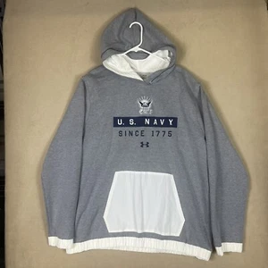 Under Armour U.S. Navy Since 1977 Hoodie Sweatshirt Mens XXL Gray Loose Fit NWT - Picture 1 of 14
