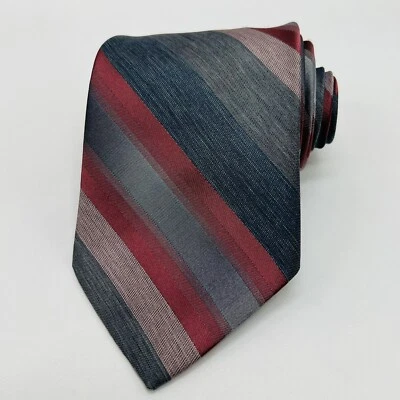 Envoy 领带灰色和三文鱼条纹 55 英寸 L - 3.5 英寸 W 美国复古 — 第 1/4 张图片