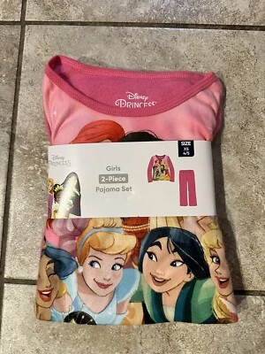 Juego de pijama de 2 piezas de princesa Disney para niñas nuevo con etiquetas talla XS 4/5 Foto 1 de 2
