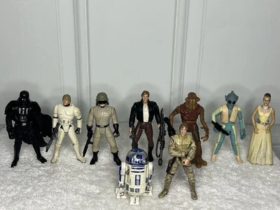 LOT OF 9 Star Wars Action Figures POTF2 Greedo Leia Luke Han Solo Hammerhead - Image 1 of 4