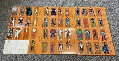 TSR Marvel Super Heroes Advanced 48 Uncut Character Cards - Image 1 of 4