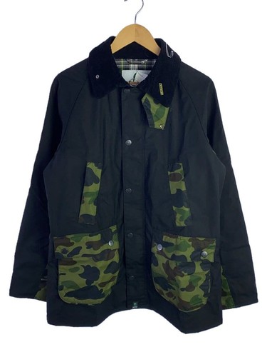 A BATHING APE (BAPE) Barbour × A BATHING APE Giacca mimetica Bedale cerata nera M usata
