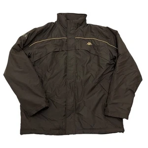 Vintage Kappa Coat Jacket Quilted Y2K Black Mens 2XL Full Zip Logo Retro Sports - Picture 1 of 13