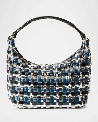 MZ WALLACE MINI METALLIC MIDNIGHT WOVEN HOBO XS NWT (Original $215) - Image 1 of 4