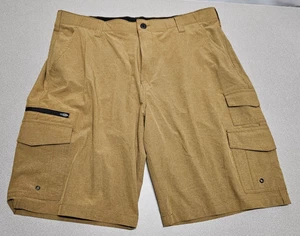 Iron Co Mens Size 38 Brown Cargo Shorts Cotton Summer Golf Shorts Stretch - Picture 1 of 5