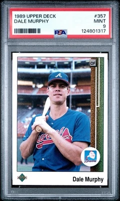 Dale Murphy 1989 Upper Deck #357  PSA 9! Legendary Braves Utility Slugger!! - Image 1 of 2