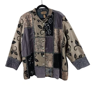 Chaqueta De Colección Alex Kim Patchwork Cuentas Para Mujer 2X Blazer Boho Chic Declaración - Imagen 1 de 5