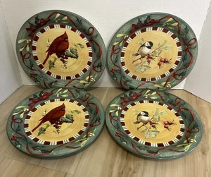 4er Set Lenox Speiseteller Wintergrüße Alltag gemischt Vögel 10,50" Weihnachten - Bild 1 von 14