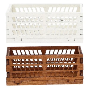  2 Pcs Mini Storage Basket Miniatures Case Baskets Dollhouse Decoration - Picture 1 of 12