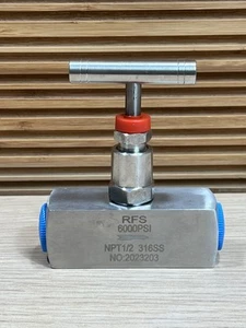 1/2" Needle Valve Female NPT Threaded 316 Stainless Steel 6000 PSI 2023202 RFS - Picture 1 of 6