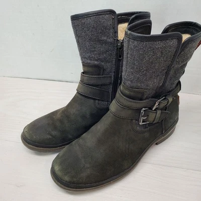 UGG Botas Mujer 8.5 Simmens Negro Lana Oveja Impermeable Botines Motor Foto 1 de 4