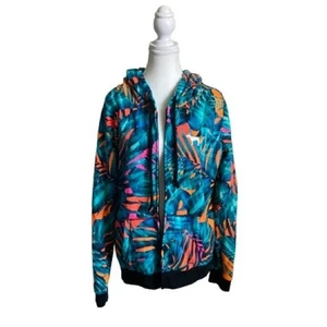 Victoria's Secret Hoodie mit Tropical Print - Blau, Orange, Pink Größe L - Bild 1 von 13