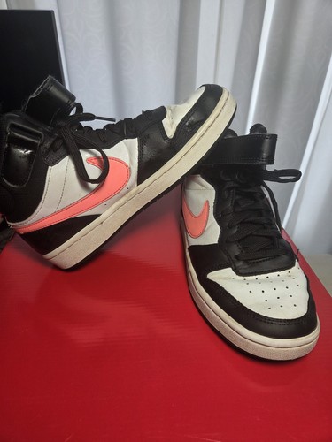 Scarpe Nike Court Borough bambino taglia 5 alte rosa nero bianco