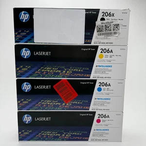 Nuevo juego de 4 cartuchos de tóner HP 206A negro, magenta, cian y amarillo nuevo en caja - Imagen 1 de 5