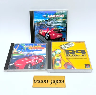 PS1 Ridge Racer / Revolution / Type 4 3 Games Set Namco Japan version Tested - Image 1 of 4