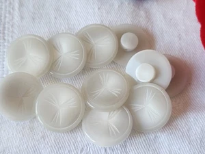 Lot 10 Buttons Vintage Grey Pattern Foot Transparent 1,8 CM Reference 586 - Picture 1 of 5