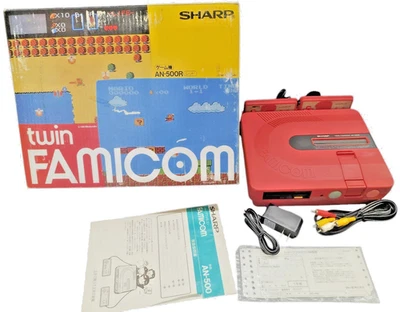 Cabo adaptador manual na caixa sistema testado vermelho SHARP Twin Famicom AN-500R incluído - Imagem 1 de 4