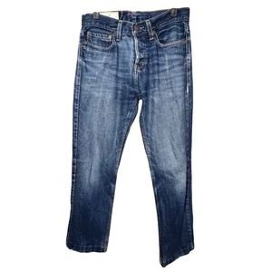 Hollister Slim Straight Jeans Mens Size 28x30 Button Fly Medium Wash Denim - Picture 1 of 14