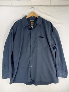 Bruno Shirt Mens 3X Big Gray Sueded Microfiber Long Sleeve Button Front - Picture 1 of 7