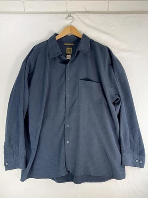 Bruno Shirt Mens 3X Big Gray Sueded Microfiber Long Sleeve Button Front - Image 1 of 4