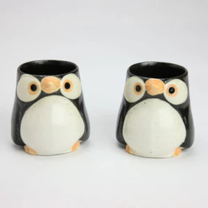 Kotobuki Midnight Penguin Tea/Espresso Cup Set of 2 Japan - Picture 1 of 3