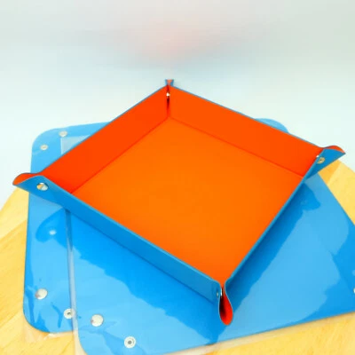 3 NUEVAS Bandejas Cuadradas Plegables para Dados Organizador de Escritorio 7x7" Azul Teal Foto 1 de 4