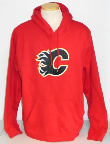 NWOT Majestic NHL Calgary Flames Hoodie Hooded Sweatshirt, Men's XL Cover