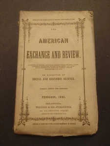 Scarce Feb. 1863 American Exchange & Review An Expositor Of Social & Economic - Picture 1 of 11