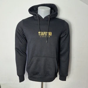 Trapstar Black Hoodie Men's Small Gold Logo Spellout Embroidered - Picture 1 of 6