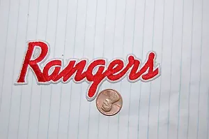 Texas Rangers 4 1/2" Wordmark Script Logo Patch Baseball - Picture 1 of 1