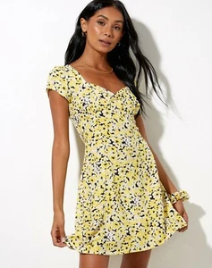MOTEL ROCKS Enali Dress in Sunflower Pop Yellow (MR24)
