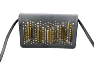 MCM Handtasche Umhängetasche Crossbody schwarz gold silber Nieten klein Damen - Bild 1 von 13