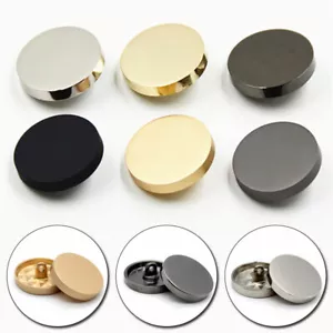 10pcs 10-25mm Black Metal Sewing Buttons for Women Coat Jacket Shirt Snap Button - Picture 1 of 31