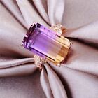 Fashion Women Purple Gemstone Crystal Rose Gold Wedding Ring Jewelry Size 6-12
