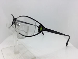 New Old Stock Via Spiga Loreo Shiny Black Women‘s Metal Green Austrian Crystals - Picture 1 of 6