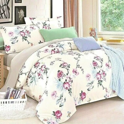 Ropa de Cama 100% Algodón Satinado Funda de Edredón Cobija Sábanas Almohada - Image 1 of 2