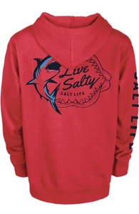 Salt Life Boys Youth Shark Bite Hoodie Red Size Small ~NWT~ - Picture 1 of 3