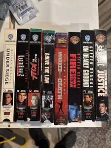 Steven Seagel VHS Lot 8 Movies Under Siege Hard To Kill Above The Law Marked For - Picture 1 of 2