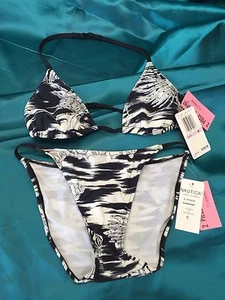 Nautica $ 124,00 UVP SCHWARZ/WEISS 2-TEILIGER BIKINI GRÖSSE 6 - Bild 1 von 10