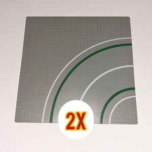 2x Lego City Platte Kurve 609p01 Classic 32x32 Grund Bauplatte Stadt Straße - Bild 1 von 5