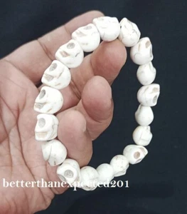 Pulsera de 18 cuentas de oración budista calavera de hueso tibetano tamaño 13 mm cuentas de oración - Imagen 1 de 4